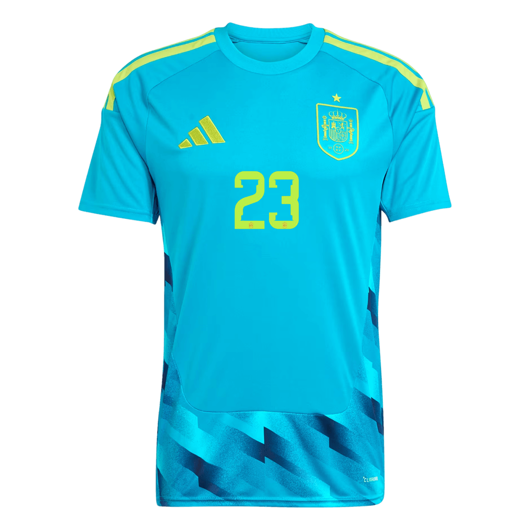 UNAI SIMÓN #23 Espagne Gardien Maillot - Coupe du Monde 2026 Bleu