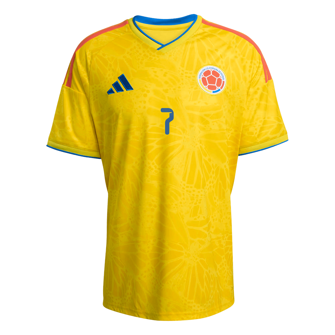 LUIS DÍAZ #7 Colombia Thuisshirt Wereldkampioenschap 2026 Geel