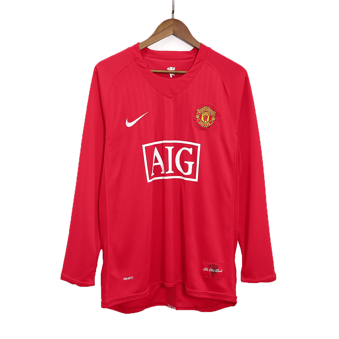 Retro RONALDO #7 Manchester United Thuisshirt Lange Mouwen 2007/08