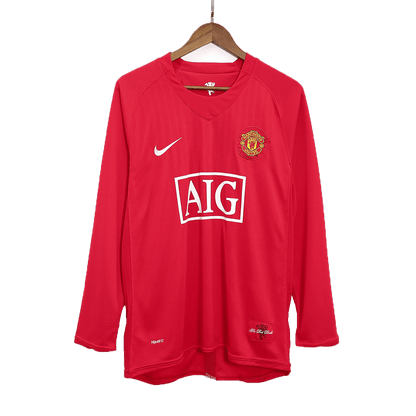 Retro RONALDO #7 Manchester United Thuisshirt Lange Mouwen 2007/08