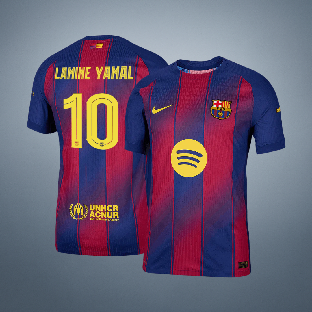 LAMINE YAMAL #10 Barcelona Thuisshirt 2025/26 Authentiek - UCL