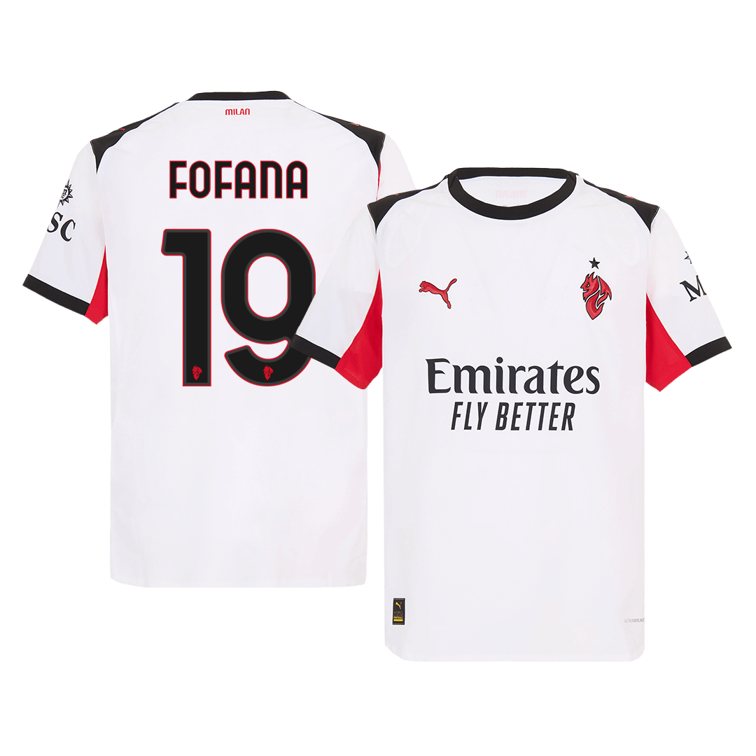 FOFANA #19 AC Milan Uitshirt 2025/26 Wit Authentiek