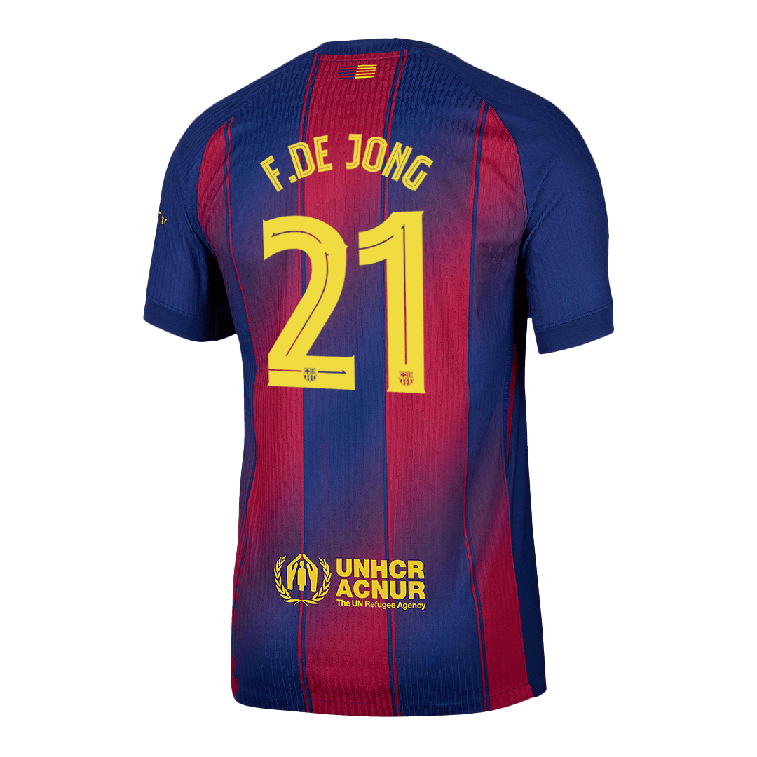 F.DE JONG #21 Barcelona Thuis Shirt 2025/26 Authentic - UCL