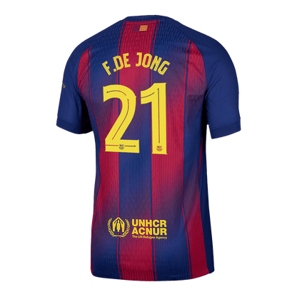 F.DE JONG #21 Barcelona Thuis Shirt 2025/26 Authentic - UCL