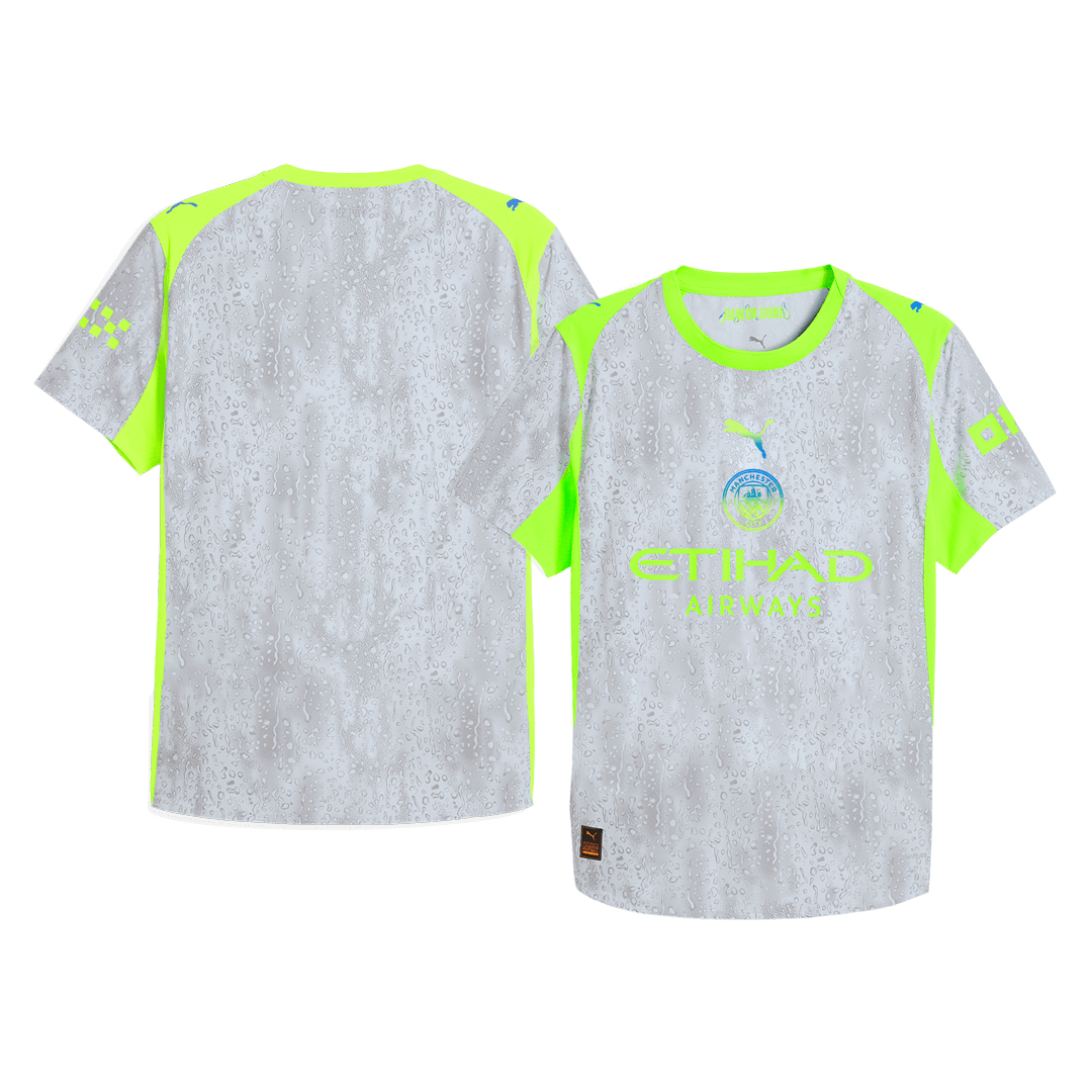 Manchester City Derde Thuisshirt 2025/26 Grijs Authentiek Grote Maten