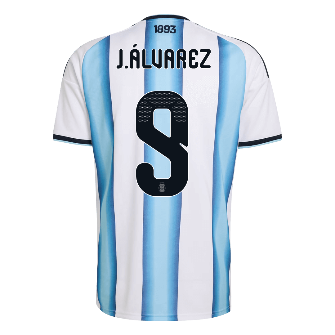 J.ÁLVAREZ #9 Argentinië Thuisshirt Wereldbeker 2026 Blauw&Wit