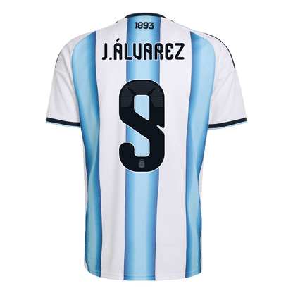 J.ÁLVAREZ #9 Argentinië Thuisshirt Wereldbeker 2026 Blauw&Wit