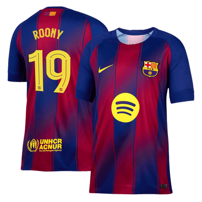 ROONY #19 Barcelona Thuisshirt 2025/26 Rood en Blauw - UCL Grote Maat