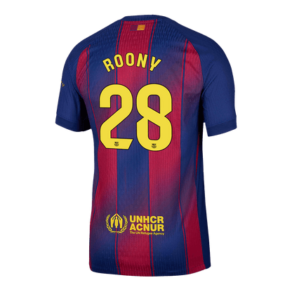 ROONY #28 Barcelona Thuisshirt 2025/26 Rood en Blauw Speler