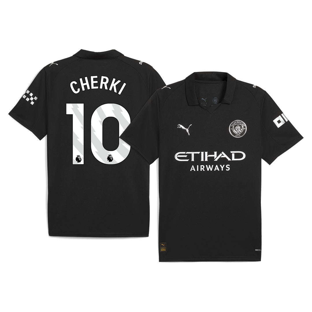 CHERKI #10 Manchester City Uitshirt 2025/26 Zwart