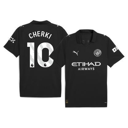 CHERKI #10 Manchester City Uitshirt 2025/26 Zwart