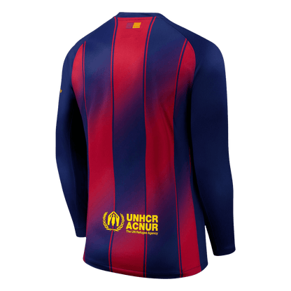 Barcelona Thuisshirt Lange Mouwen 2025/26 Rood en Blauw Grote Maat