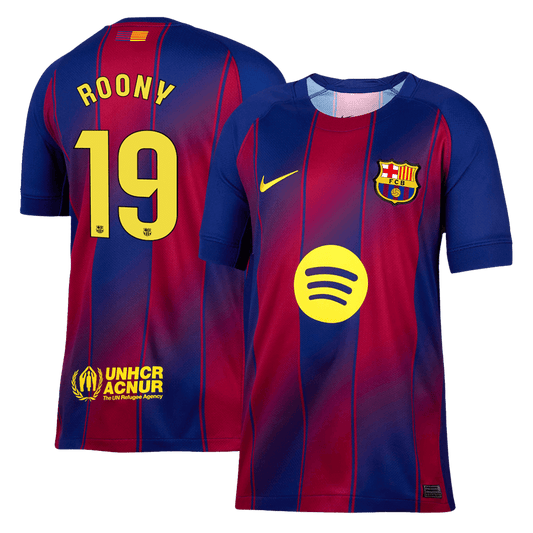 ROONY #19 Barcelona Thuisshirt 2025/26 Rood en Blauw Grote Maat