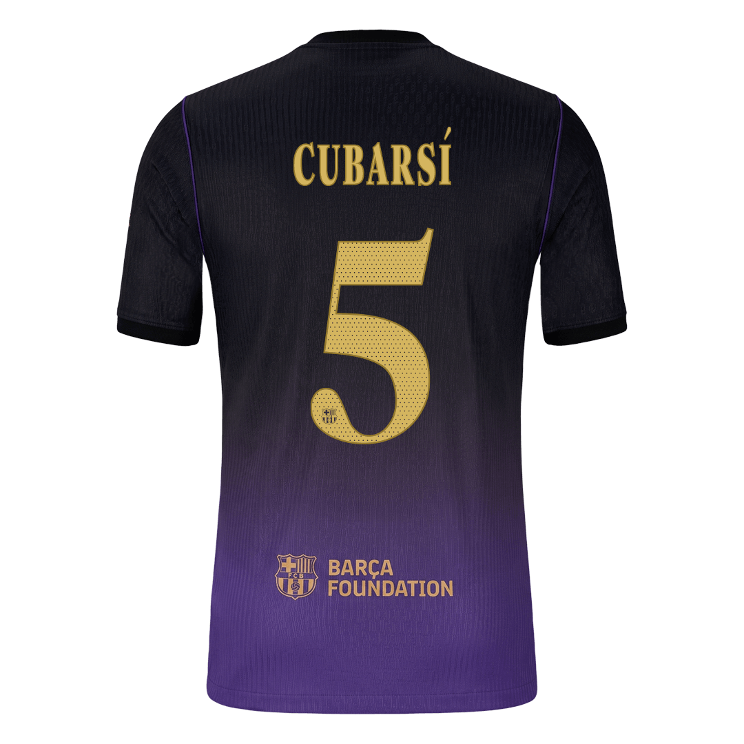 CUBARSÍ #5 Barcelone Extérieur Maillot 2026/27 Black/Purple Joueur - UCL