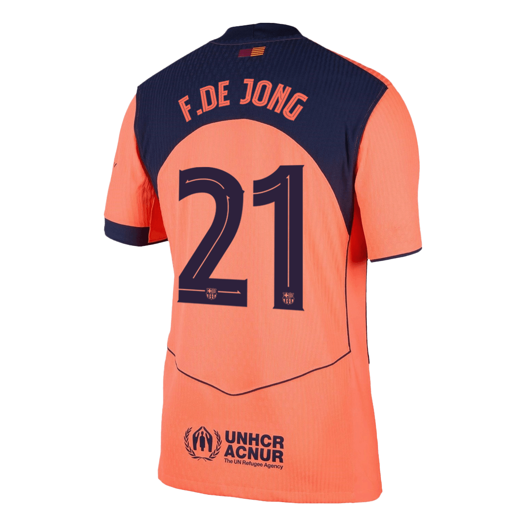 F.DE JONG #21 Barcelona Derde Thuisshirt 2025/26 Oranje Authentiek - UCL
