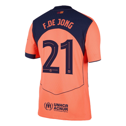 F.DE JONG #21 Barcelona Derde Thuisshirt 2025/26 Oranje Authentiek - UCL