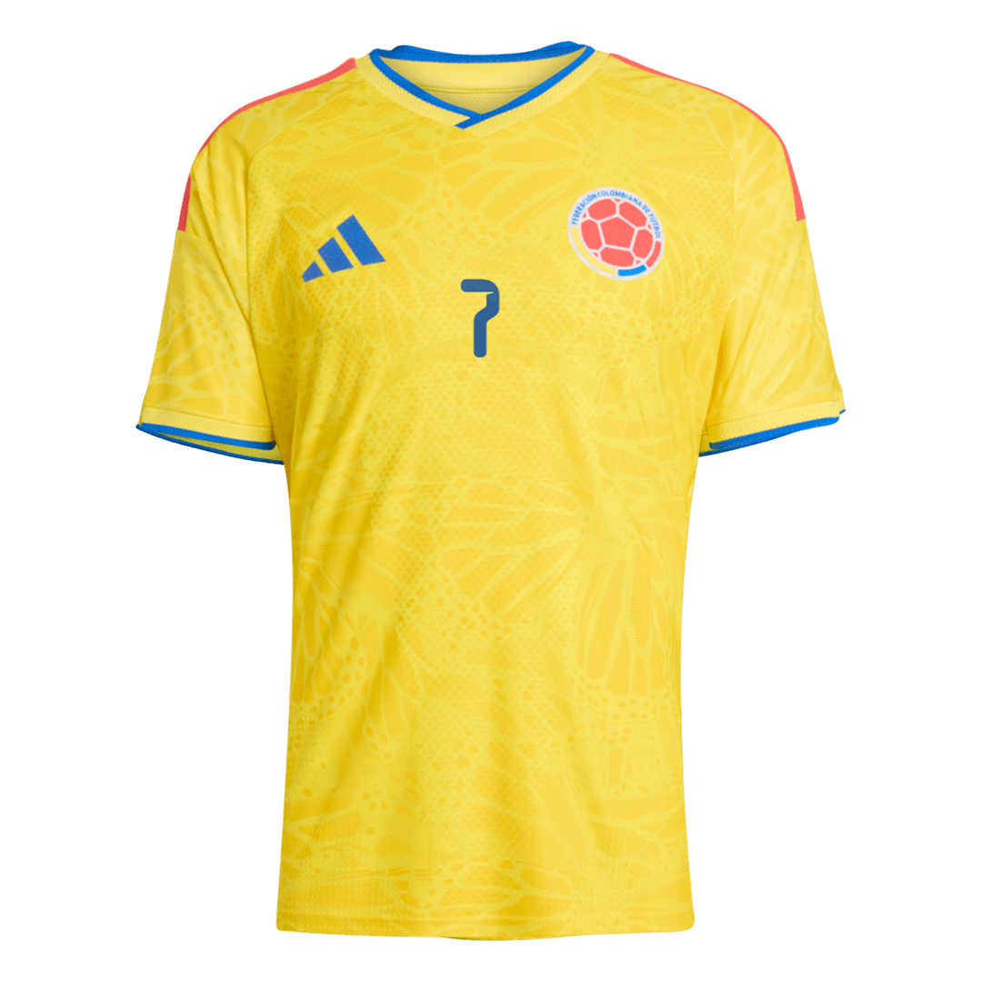 LUIS DÍAZ #7 Colombia Thuisshirt WK 2026 Geel Speler