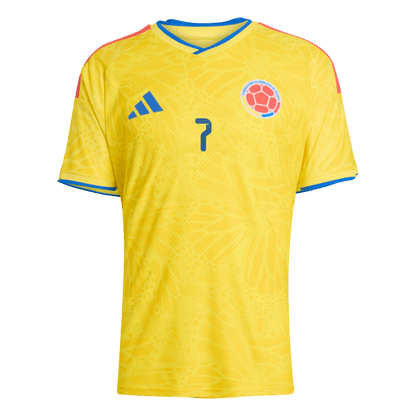 LUIS DÍAZ #7 Colombia Thuisshirt WK 2026 Geel Speler