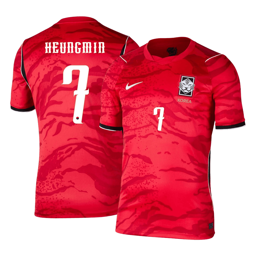 HEUNGMIN #7 Zuid-Korea Thuis Shirt - Wereldkampioenschap 2026 Rood