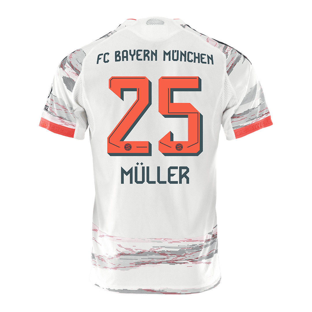 MÜLLER #25 München Uitshirt 2025/26 Wit Speler