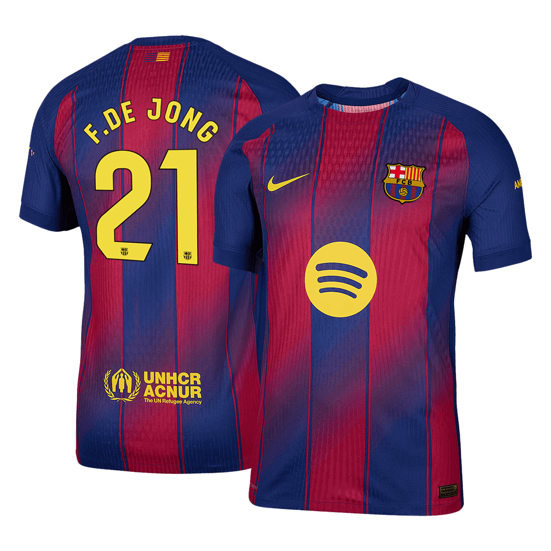F.DE JONG #21 Barcelona Thuis Shirt 2025/26 Authentiek
