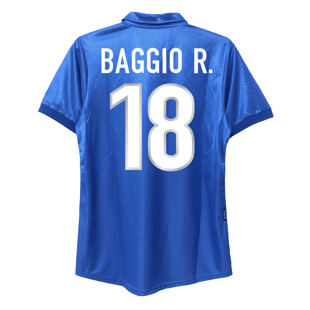 Retro BAGGIO R. #18 Italië Thuisshirt 1998