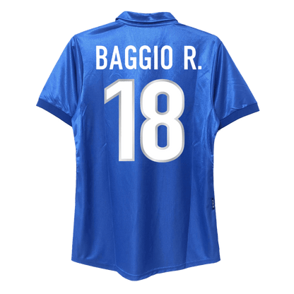 Retro BAGGIO R. #18 Italië Thuisshirt 1998