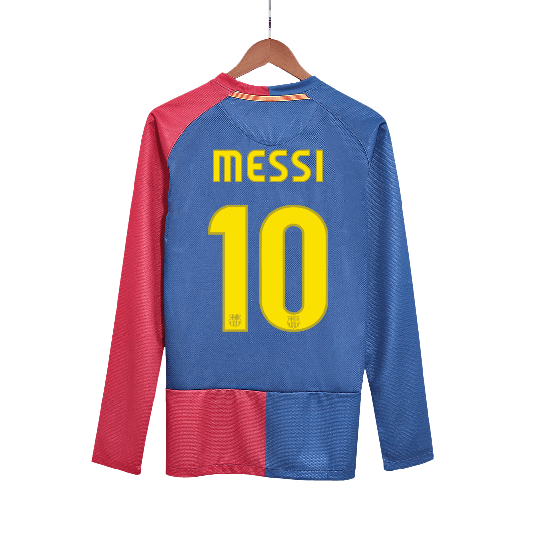 Retro MESSI #30 Barcelona Thuis Shirt Lange Mouwen 2008/09 - UCL Finale