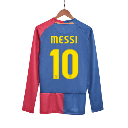 Retro MESSI #30 Barcelona Thuis Shirt Lange Mouwen 2008/09 - UCL Finale