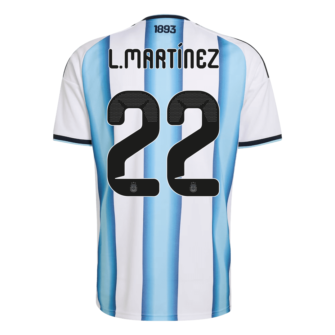 L.MARTÍNEZ #22 Argentinië Thuisshirt Wereldbeker 2026 Blauw&Wit