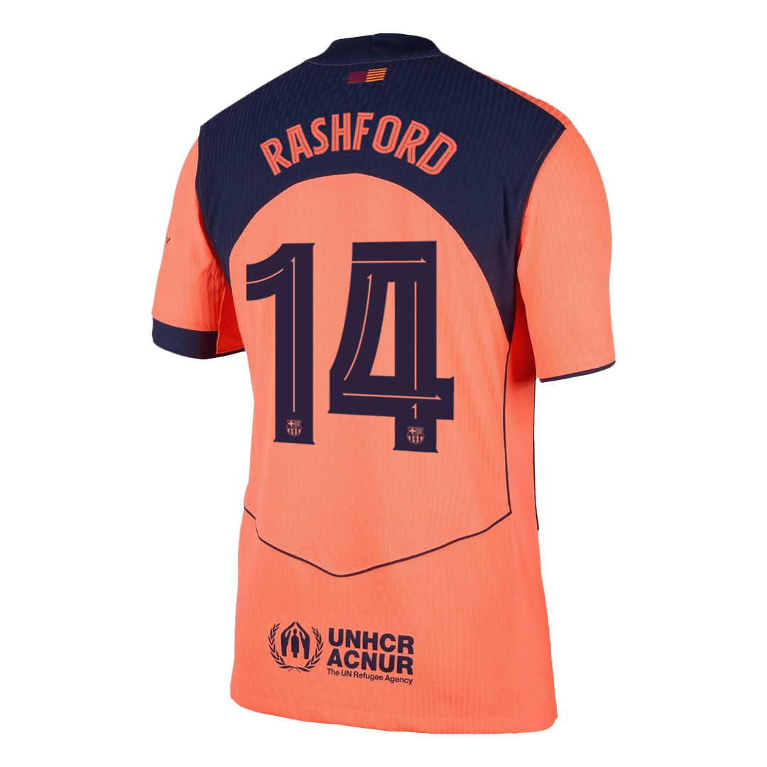 RASHFORD #14 Barcelona Derde Thuisshirt 2025/26 Oranje Authentiek - UCL