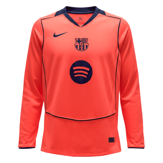 FC Barcelona Thuisshirt Lange Mouwen 2025/26 Oranje Grote Maten