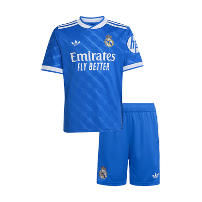 Real Madrid Derde Shirt Kit 2025/26 Kinderen Blauw