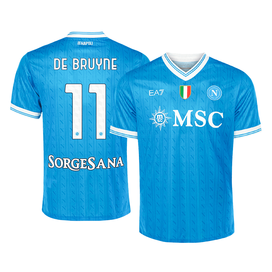 DE BRUYNE #11 Napoli Thuis Shirt 2025/26 Blauw