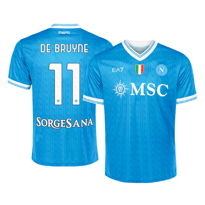 DE BRUYNE #11 Napoli Thuis Shirt 2025/26 Blauw