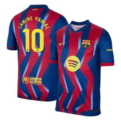 LAMINE YAMAL #10 Barcelona Vierde Thuisshirt 2025/26 Rood&Blauw