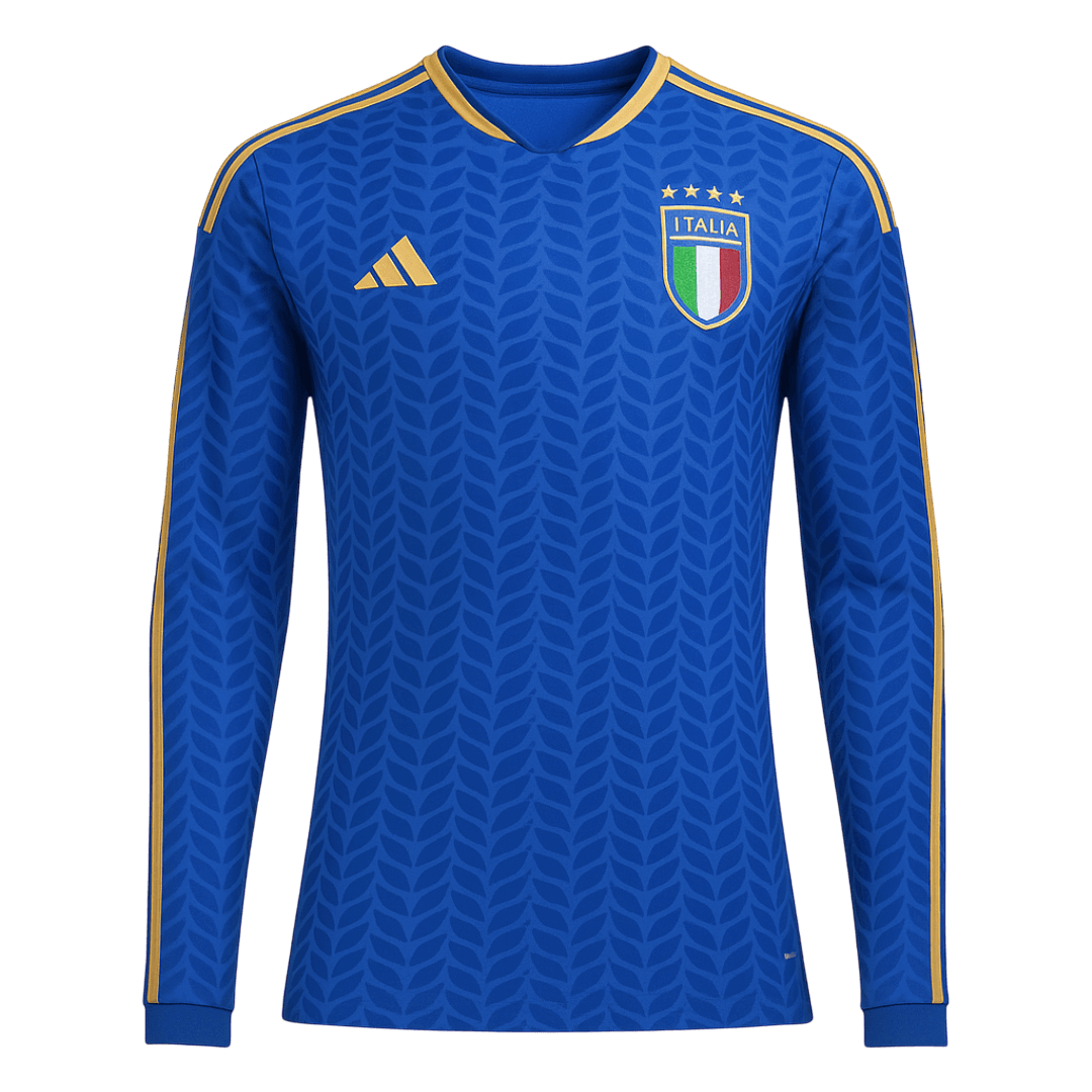 Italië Thuisshirt Lange Mouwen - Wereldkampioenschap 2026 Blauw Grote Maat