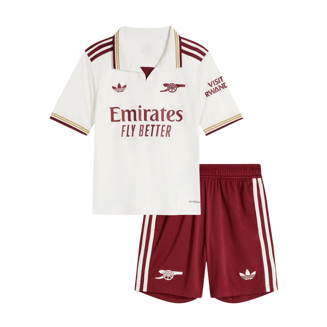 Arsenal Derde Tenue Kit 2025/26 Kinderen Wit