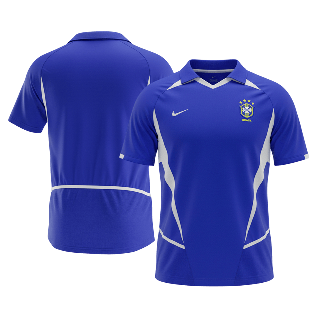 Retro Brazilië Uitshirt 2002 Blauw