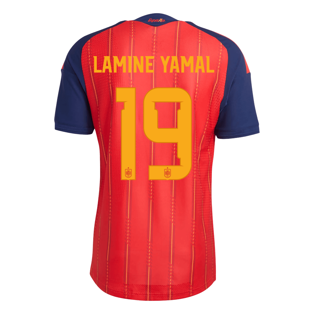 LAMINE YAMAL #19 Spanje Thuisshirt - Wereldkampioenschap 2026 Rood Speler