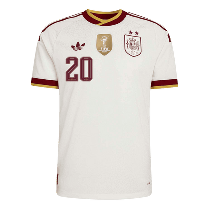 PEDRI #20 Espagne Extérieur Maillot 2 Stars - Champion Edition - Coupe du Monde 2026 Blanc Joueur