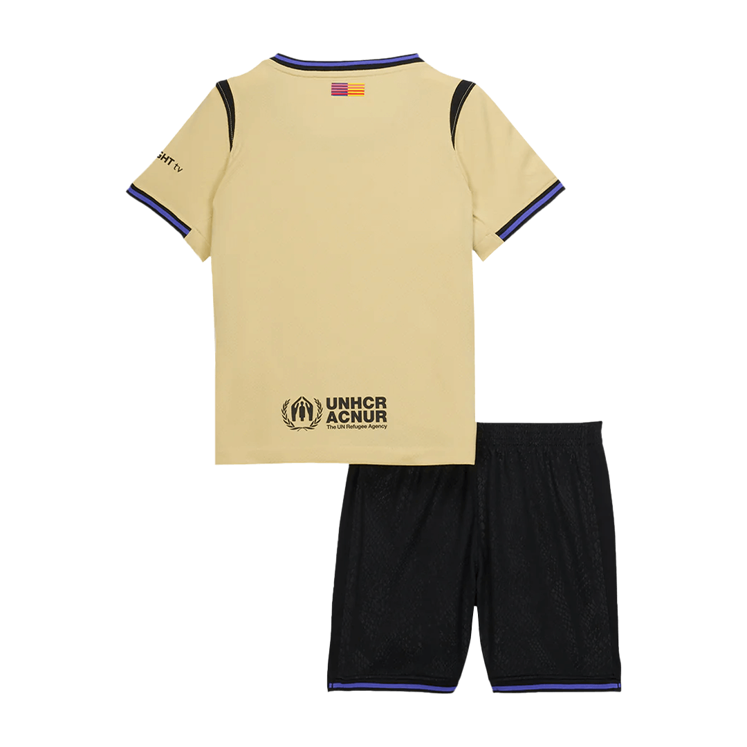 Barcelona Uit Thuisshirt Kit 2025/26 Kids Geel