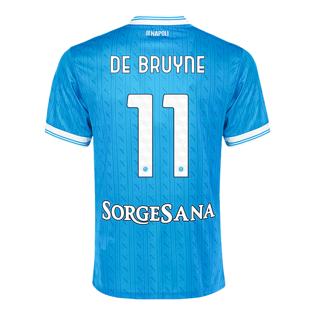 DE BRUYNE #11 Napoli Thuis Shirt 2025/26 Blauw