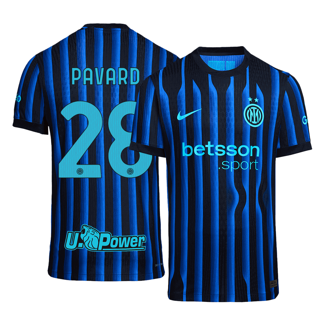 PAVARD #28 Inter Milan Thuisshirt 2025/26 Blauw&Zwart Authentiek