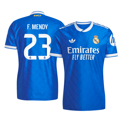 F. MENDY #23 Real Madrid Derde Thuisshirt 2025/26 Blauw Speler