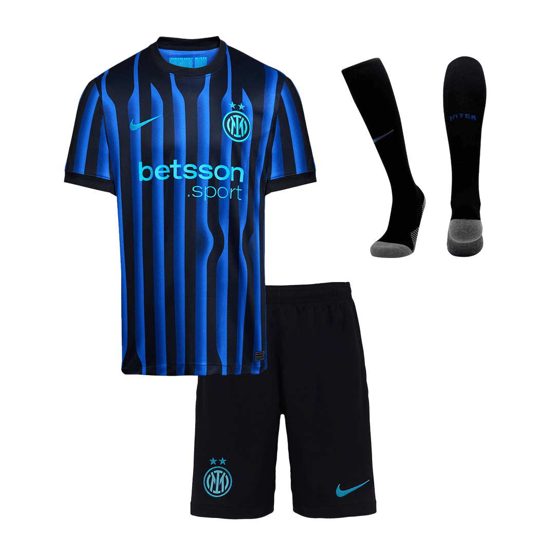 Inter Milan Thuistenue Kit 2025/26 Kinderen Blauw&Zwart