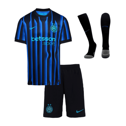 Inter Milan Thuisshirt Kit 2025/26 Junior Blauw&Zwart