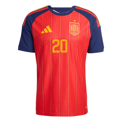 PEDRI #20 Espagne Domicile Maillot - Coupe du Monde 2026 Rouge Joueur