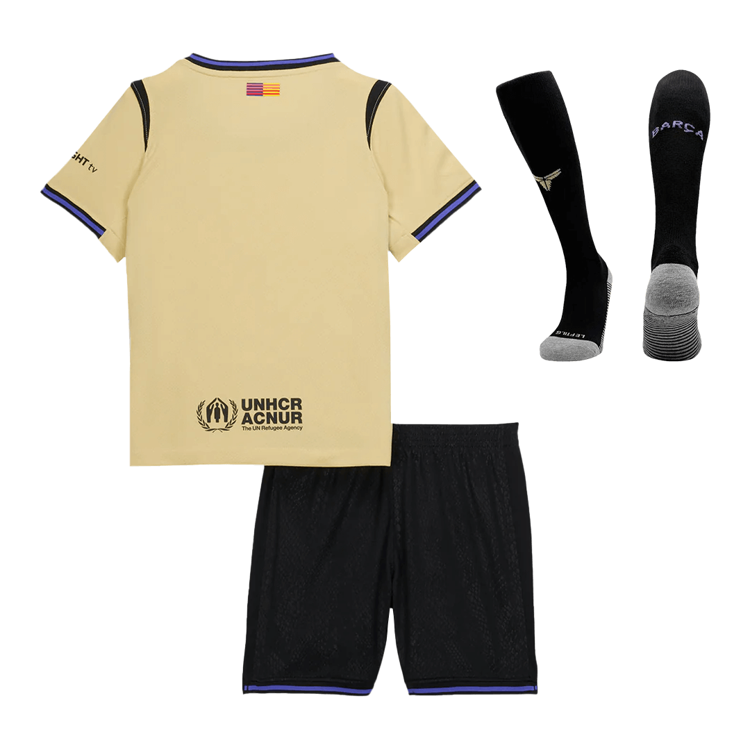 FC Barcelona Uit Thuisshirt Kit 2025/26 Jeugd Geel&Zwart