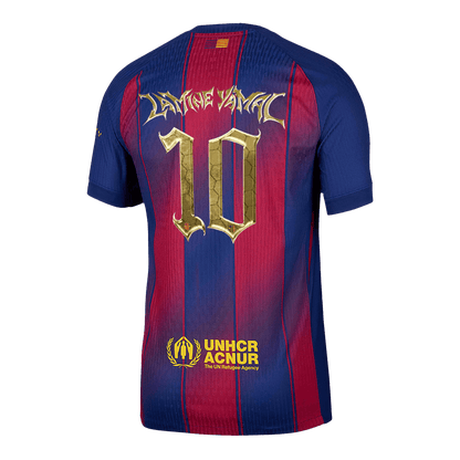 LAMINE YAMAL #10 Barcelona Thuisshirt 2025/26 Rood en Blauw Authentiek